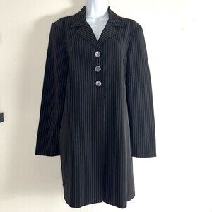Vintage 90s T & Company Pinstripe Shirt Jacket Top Size Medium/Large